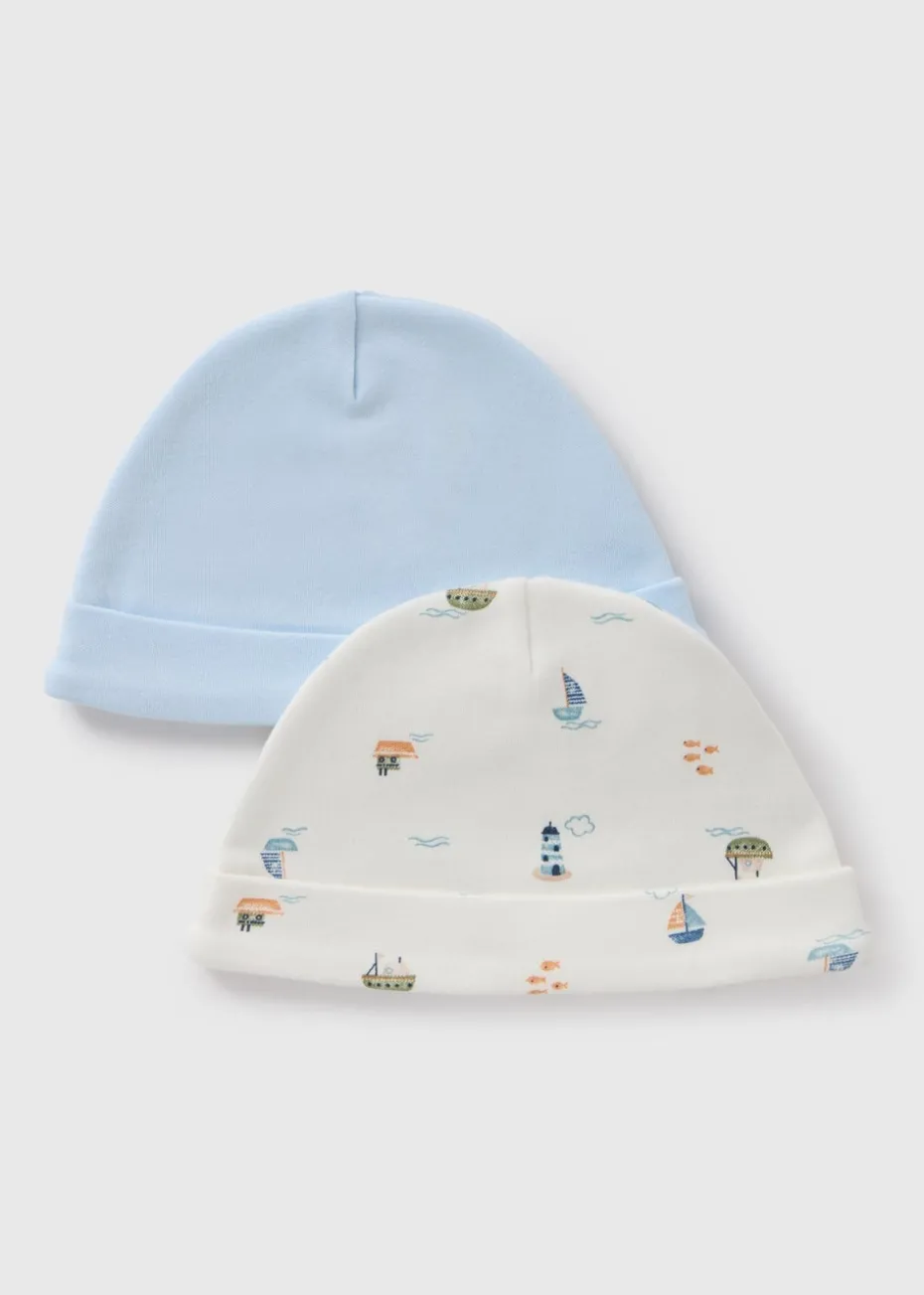 2 Pack Baby Blue Boat Hats
