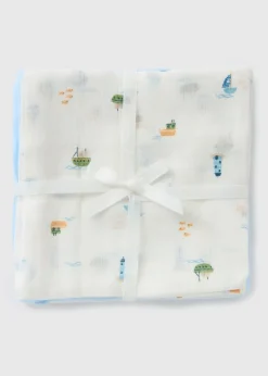 3 Pack Baby Blue Muslin Cloths