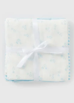 3 Pack Baby Blue Muslin Squares