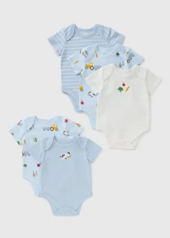 5 Pack Baby Blue Transport Bodysuits (Newborn-23mths)