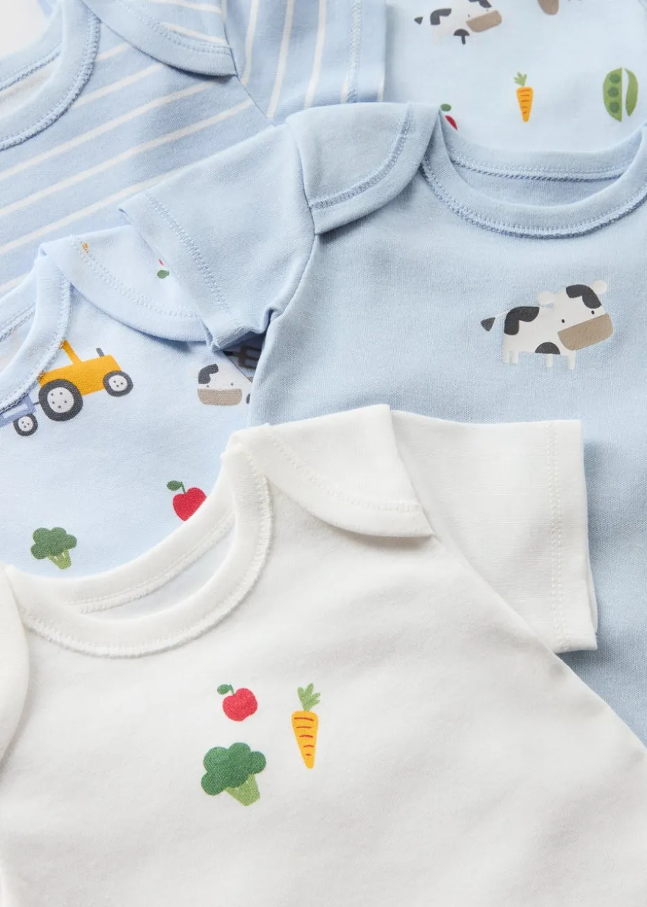 5 Pack Baby Blue Transport Bodysuits (Newborn-23mths)