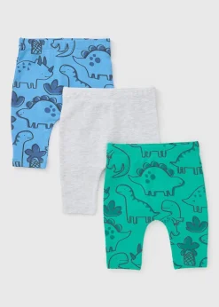 3 Pack Baby Multicolour Dino Leggings (Newborn-23mths)
