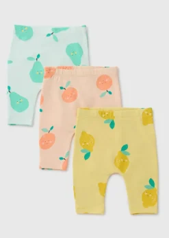 3 Pack Baby Multicolour Fruit Leggings (Newborns-23mths)