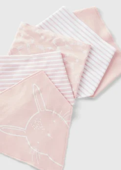 5 Pack Baby Pink Bandana Bibs
