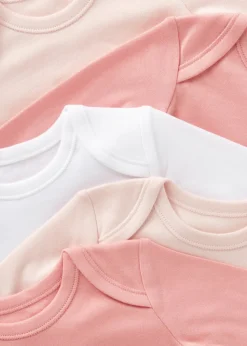 5 Pack Baby Pink Long Sleeve Bodysuits (Newborn-23mths)