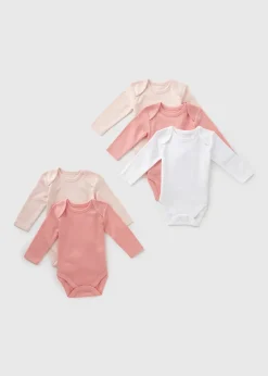 5 Pack Baby Pink Long Sleeve Bodysuits (Newborn-23mths)
