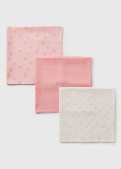 3 Pack Baby Pink Muslin Squares