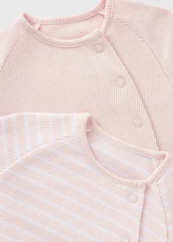 2 Pack Baby Ribbed Sleepsuits (Newbron-12mths)