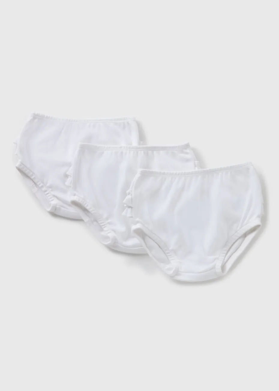 3 Pack Baby White Frill Knickers (Newborn-23mths)