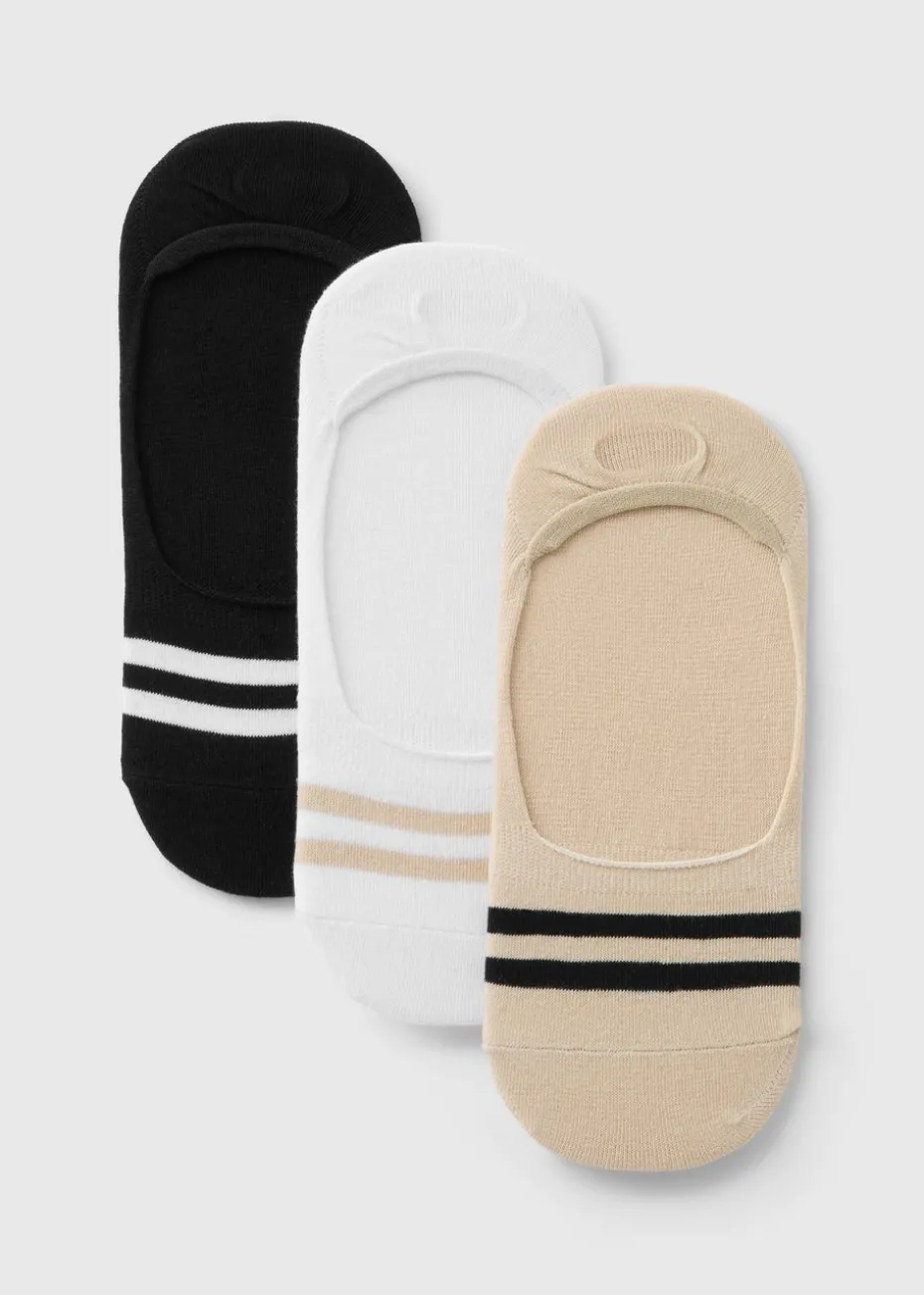 3 Pack Beige No Show Socks