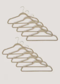 10 Pack Beige Velour Hangers