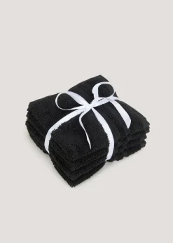 4 Pack Black 100% Egyptian Cotton Face Cloths