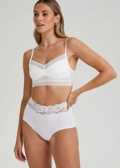 4 Pack Black & White Lace trim Full Knickers