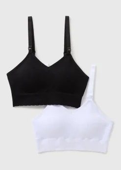 2 Pack Black & White Maternity Seamless Bras