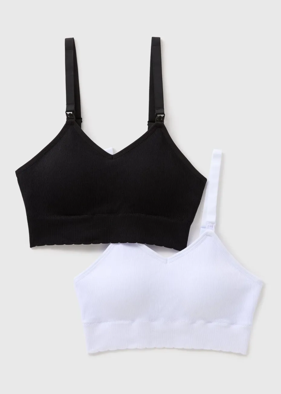 2 Pack Black & White Maternity Seamless Bras