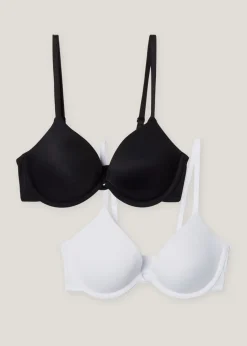 2 Pack Black & White Smooth Plunge Bras