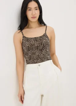 3 Pack Black Animal Print Cami Tops