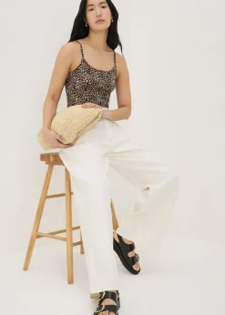 3 Pack Black Animal Print Cami Tops