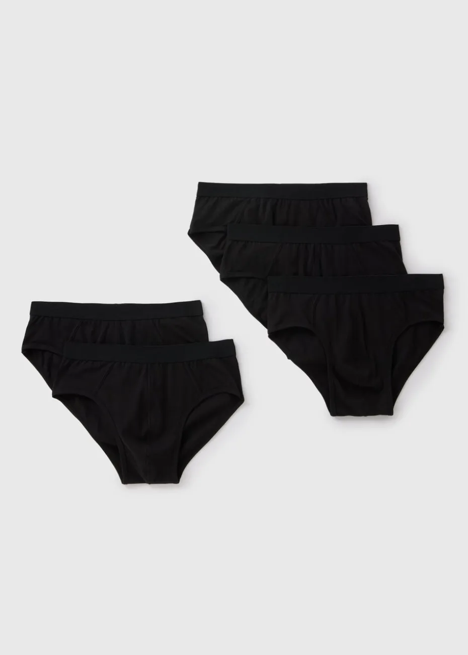 5 Pack Black Briefs