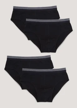 4 Pack Black Briefs