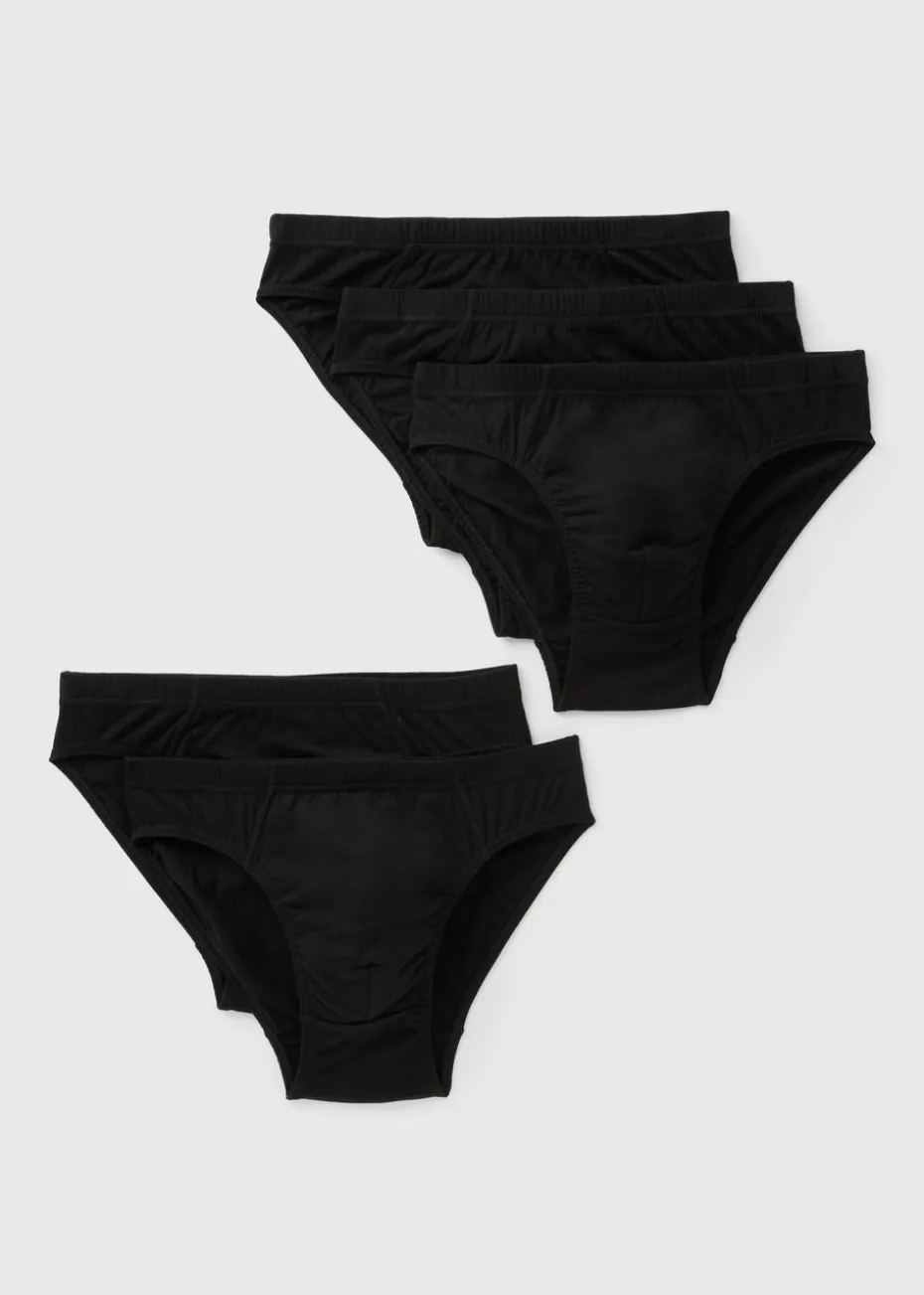 5 Pack Black Briefs