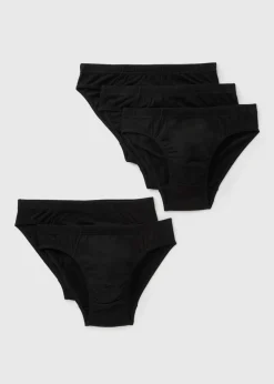 5 Pack Black Briefs