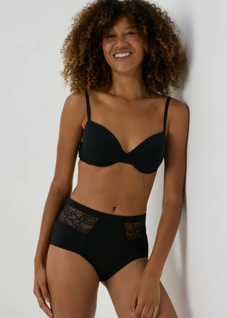 3 Pack Black Brushed Lace Full Knickers