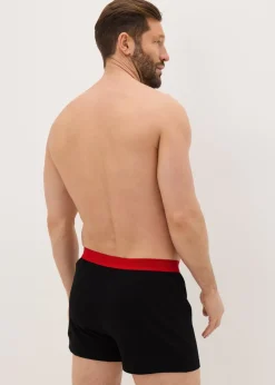 5 Pack Black Colour Waistband Loose Fit Boxers