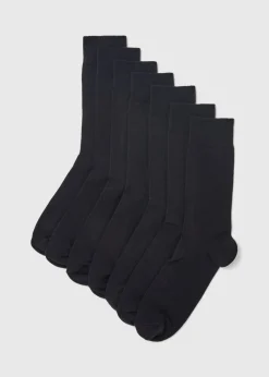 7 Pack Black Cotton Rich Socks