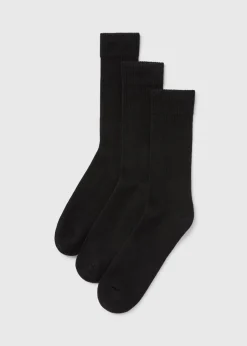 3 Pack Black Cushioned Socks
