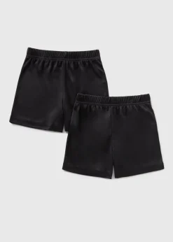 2 Pack Black Football Shorts (4-13yrs)