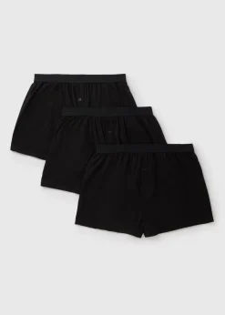 3 Pack Black Loose Fit Boxers