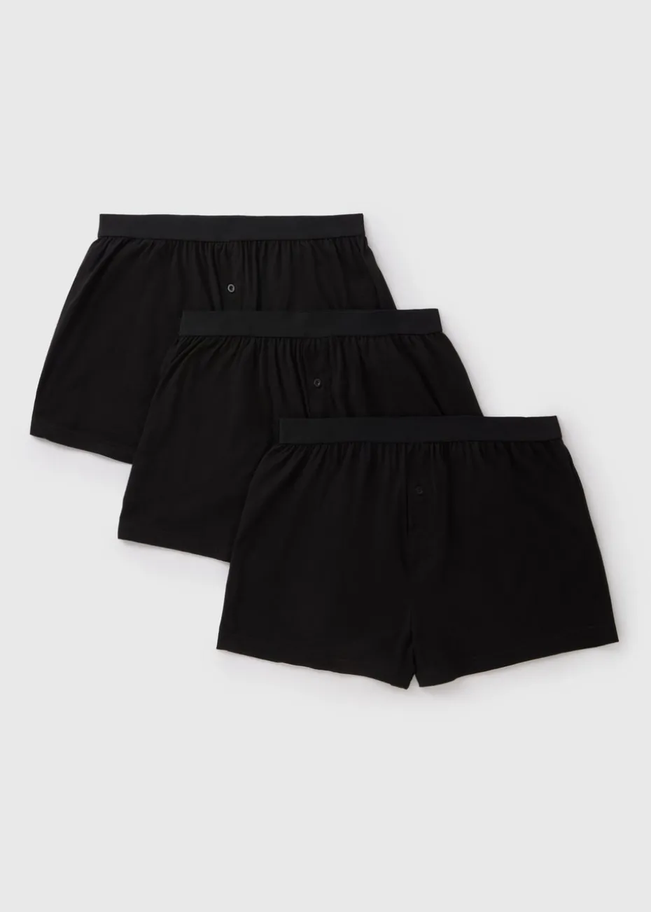3 Pack Black Loose Fit Boxers