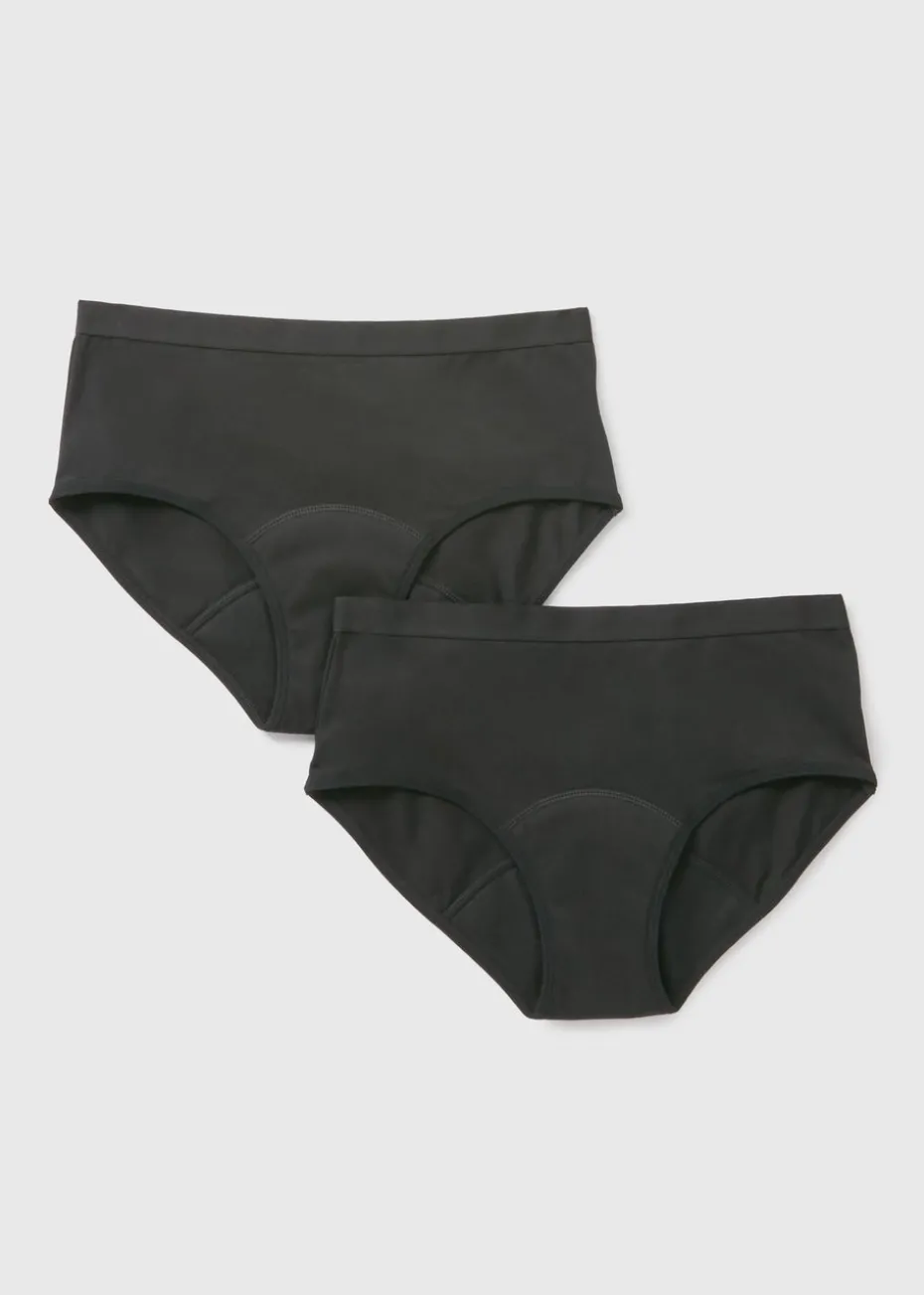 2 Pack Black Period Briefs (10_15yrs)