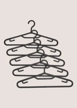 10 Pack Black Plastic Hangers