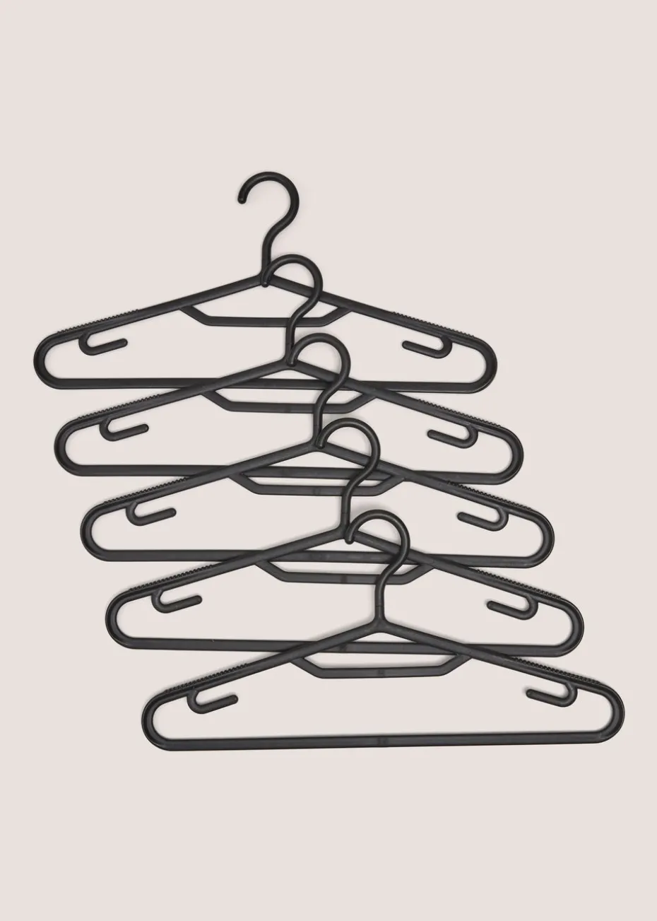 10 Pack Black Plastic Hangers