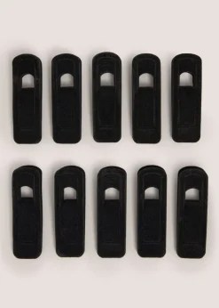 10 Pack Black Velvet Hanger Clips
