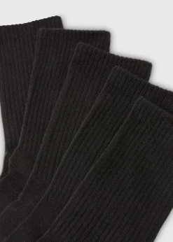 5 Pack Black Work Socks