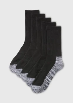 5 Pack Black Work Socks