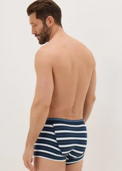 5 Pack Blue Flower Stripe Boxers