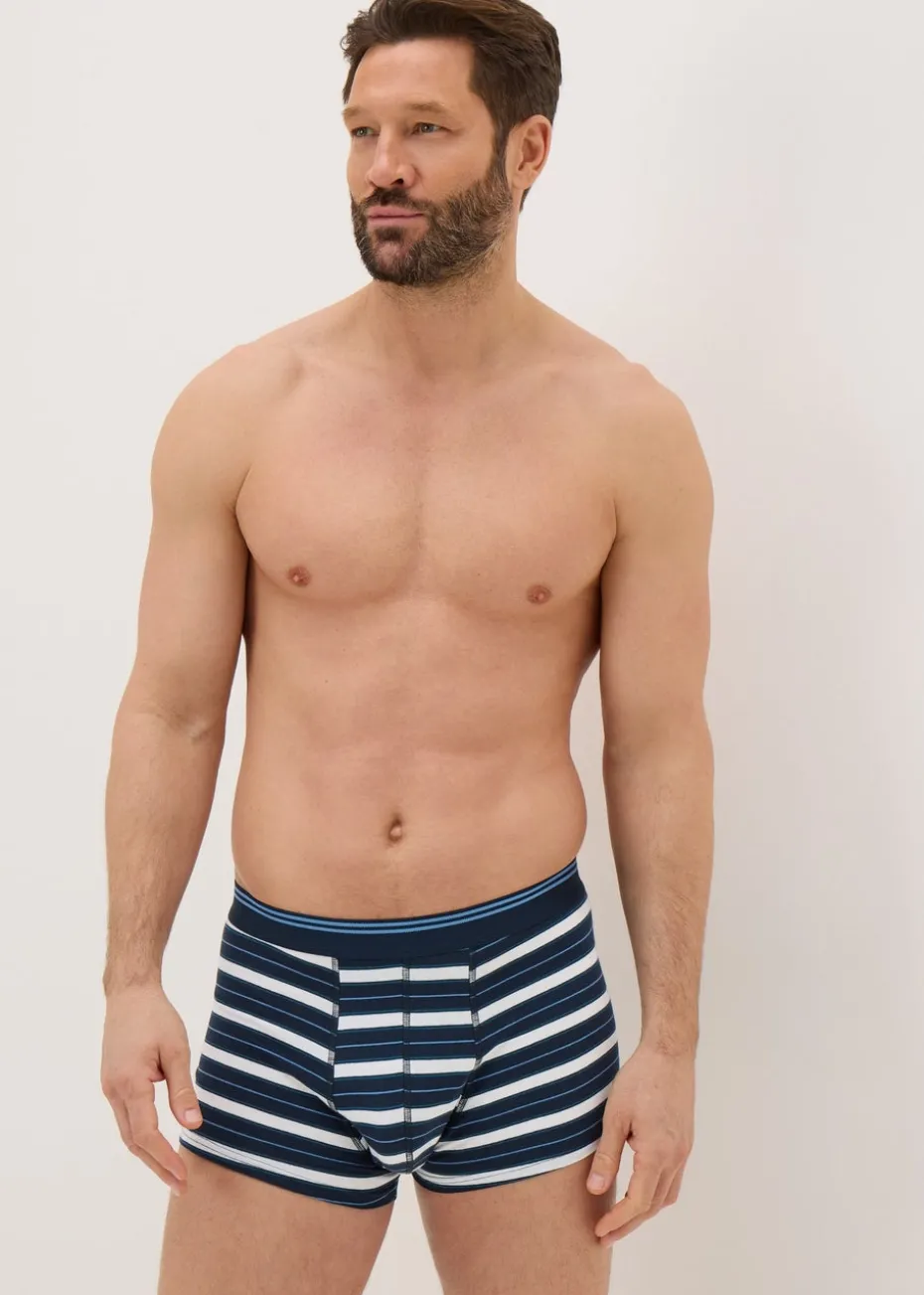 5 Pack Blue Flower Stripe Boxers