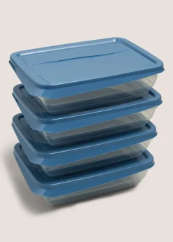 4 Pack Blue Food Containers