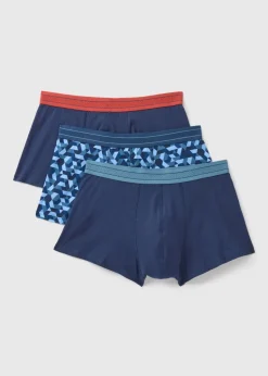 3 Pack Blue Geometric Hipsters