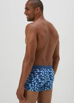 3 Pack Blue Geometric Hipsters