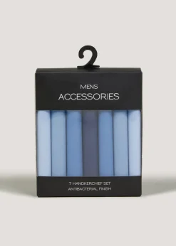 7 Pack Blue Handkerchiefs