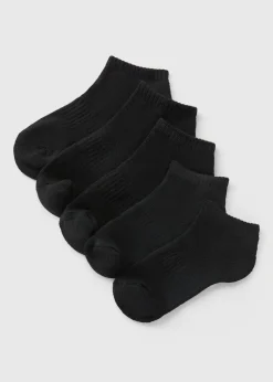 5 Pack Boys Black Sports Trainers Socks (Younger 6-Older 6.5)