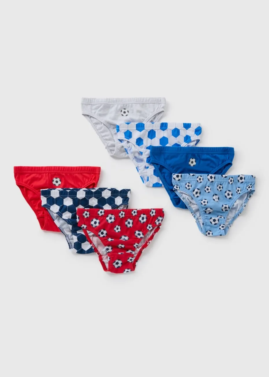 7 Pack Boys Blue Football Briefs (1-11yrs)