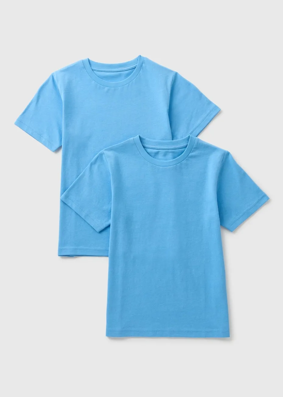 2 Pack Boys Blue T-Shirts (4-16yrs)