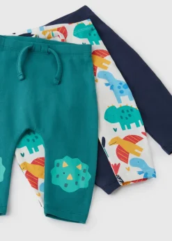 3 Pack Boys Green Dinosaur Leggings (Newborn-23mths)