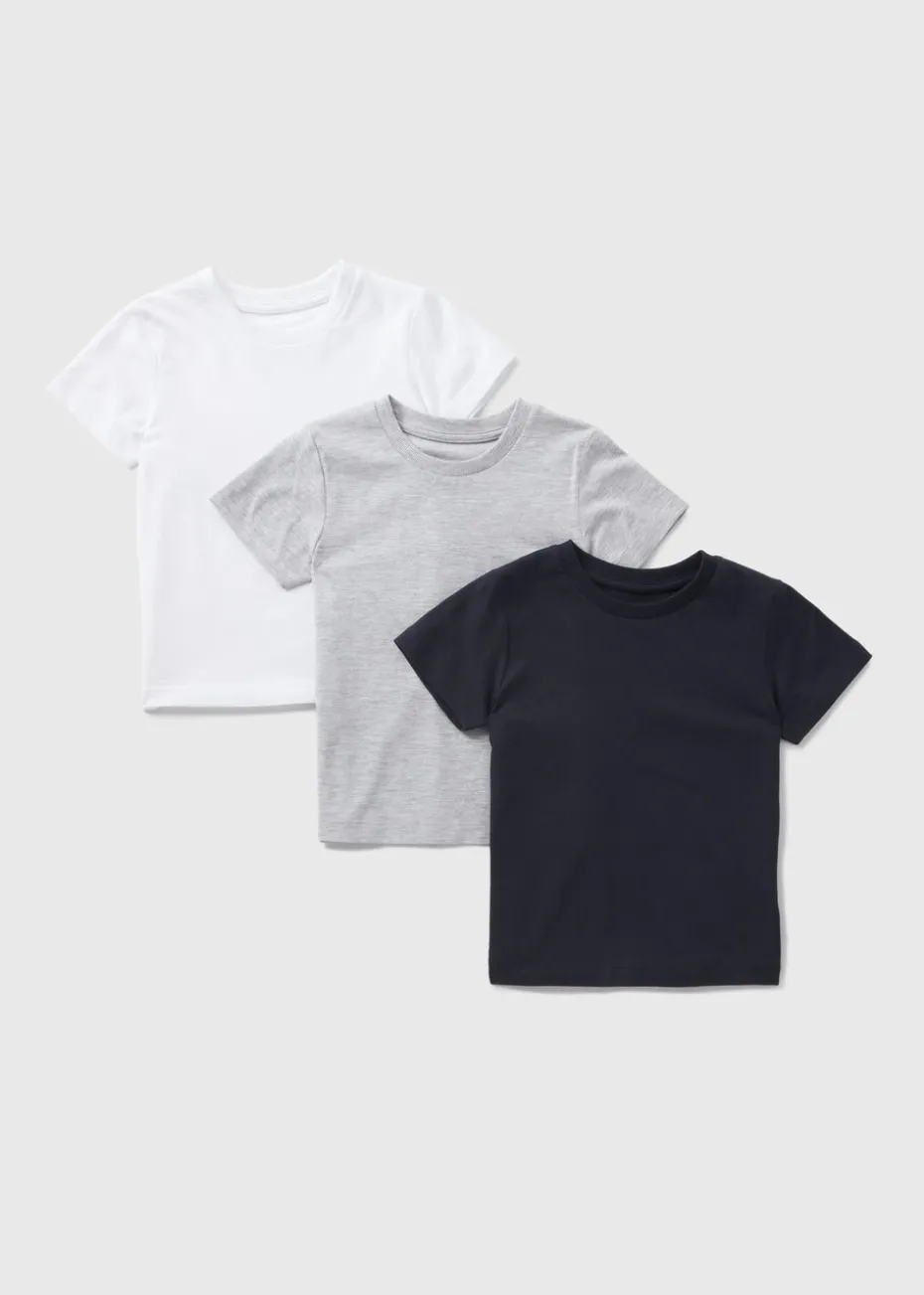 3 Pack Boys Monochrome T-Shirts (1-7yrs)